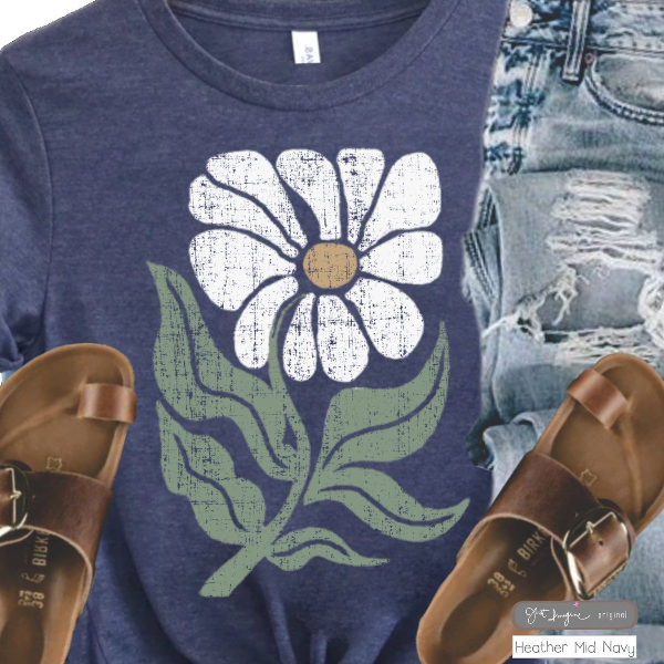 Daisy Flower Shirt Retro Floral Graphic Tee Boho Vintage Style Cute Floral Gift grey s t Shirt