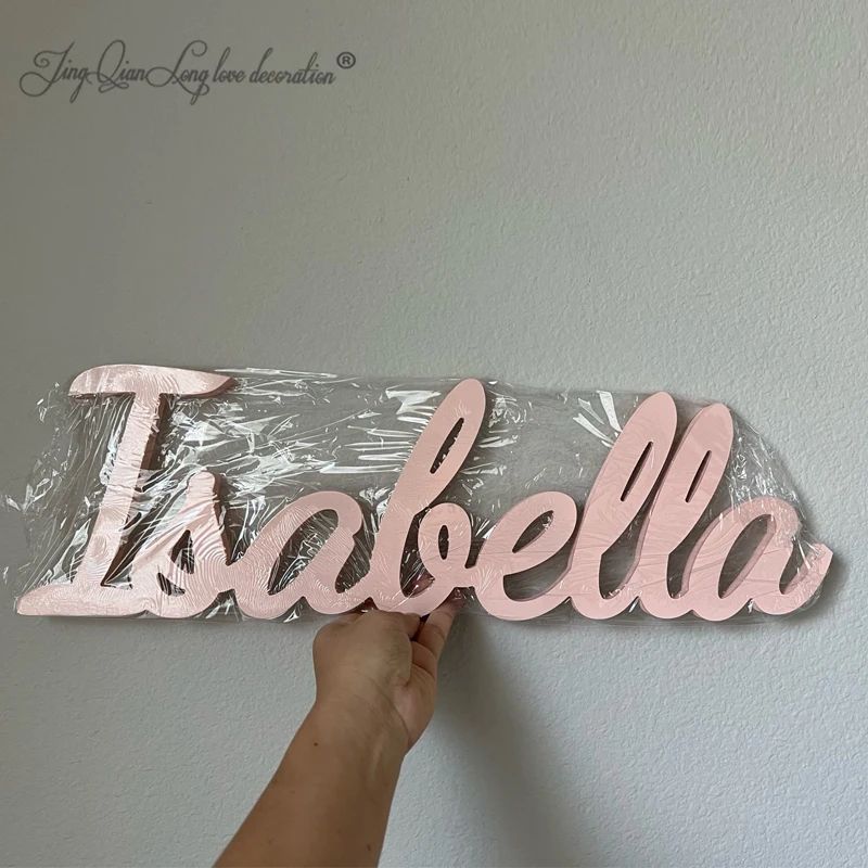 Personalized Wooden Name Sign Custom Wall Decor With Stand black 45 Cm Wide