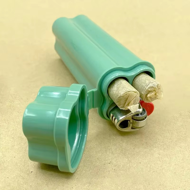 Portable Cigarette Case With Lighter Built In Slim Smoking Accessories Holder purple