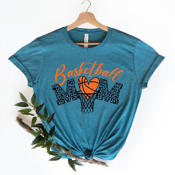 Basketball Mom Leopard Shirt Game Day Mom Tee Gift teal xl sweatshirt