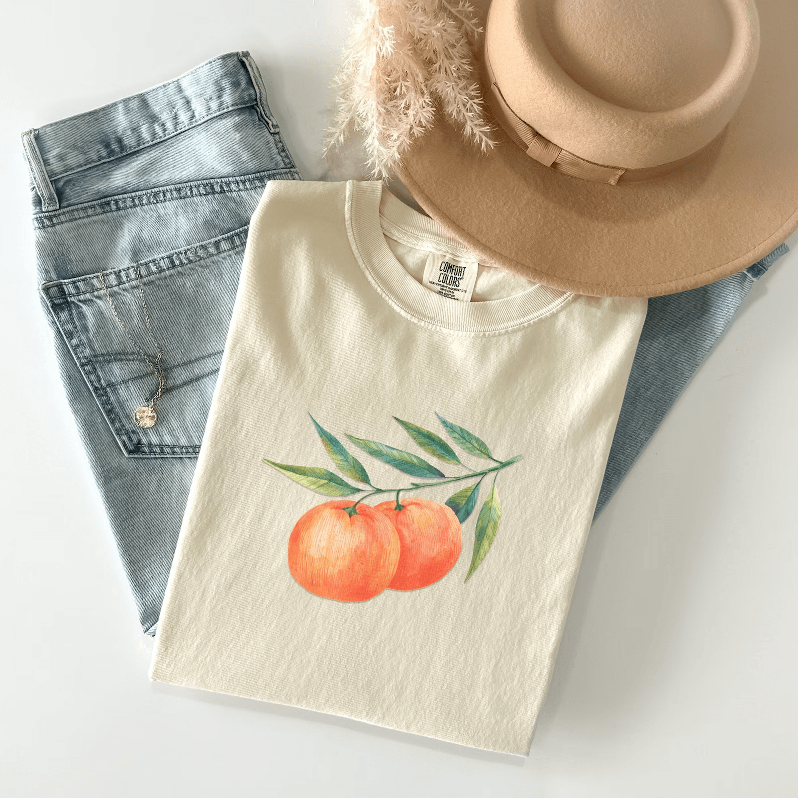 Aesthetic Oranges Shirt Vintage Fruit T Shirt Boho Citrus Graphic Tee For Women grey 3xl t Shirt