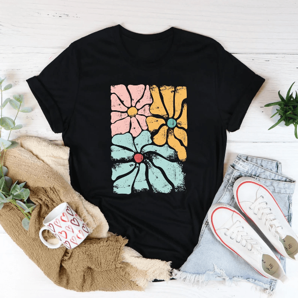 Boho Flowers T Shirt Hippie Flower Shirt Vintage Floral Graphic Tee For Women Spring Style lavender Pink s sweatshirt