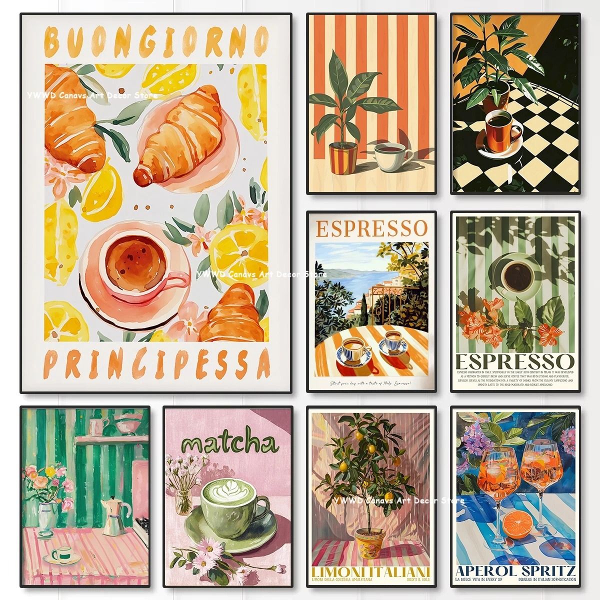 Buongiorno Espresso Wall Art Coffee Canvas Print Kitchen Decor 19 40x60 Cm no Frame