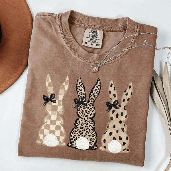 Leopard Easter Bunny Shirt Coquette Comfort Colors Tee, Trendy Spring Graphic Shirt For Women light Orange s sweatshirt