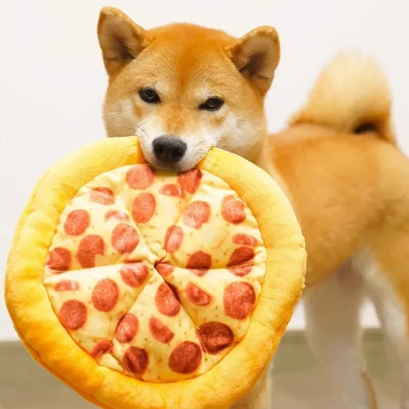Pizza Dog Toy Plush Squeaky Chew Toy For Puppies And Small Dogs Pizza Dog Toy Plush Squeaky Chew Toy For Puppies And Small Dogs