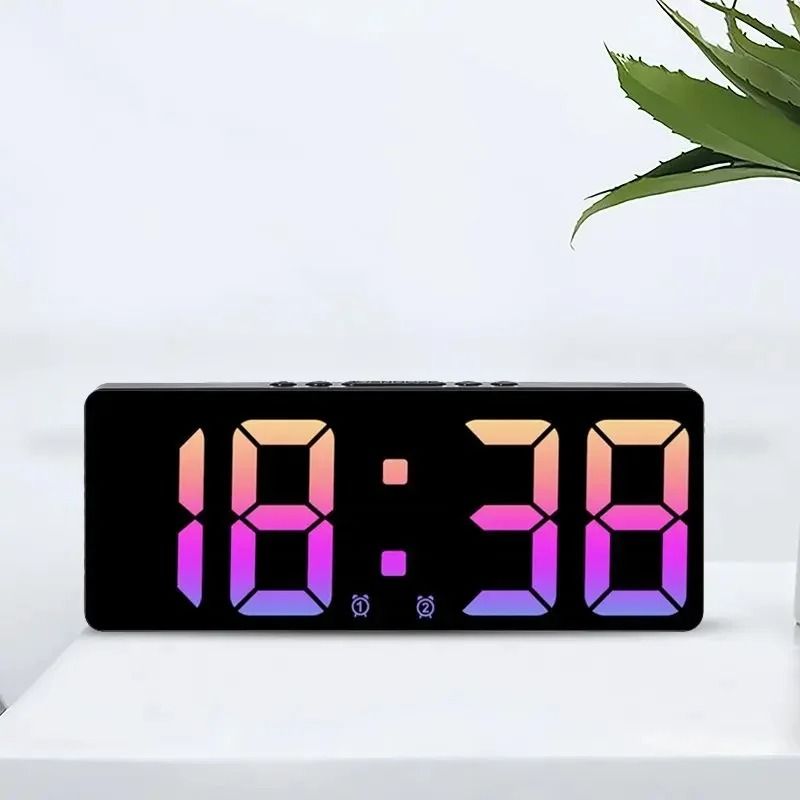 Voice Control LED Digital Alarm Clock With Temperature Display Snooze Mode h