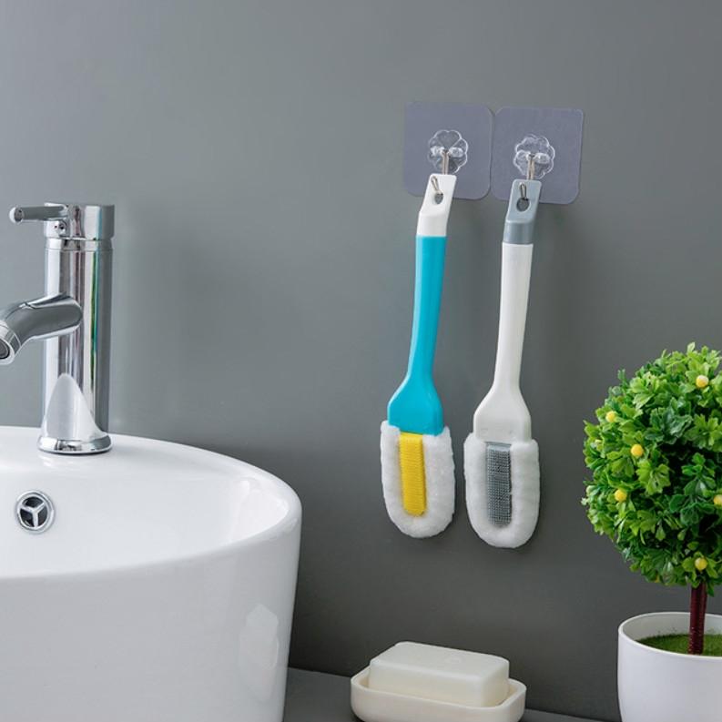 Long Handle Shoe Cleaning Brush With Soft Bristles Deep Clean Household Scrub Brush blue