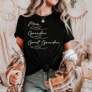 Mom Grandma Great Grandma Shirt Personalized Family Names Graphic Tee Custom Womens T Shirt white 3xl t Shirt