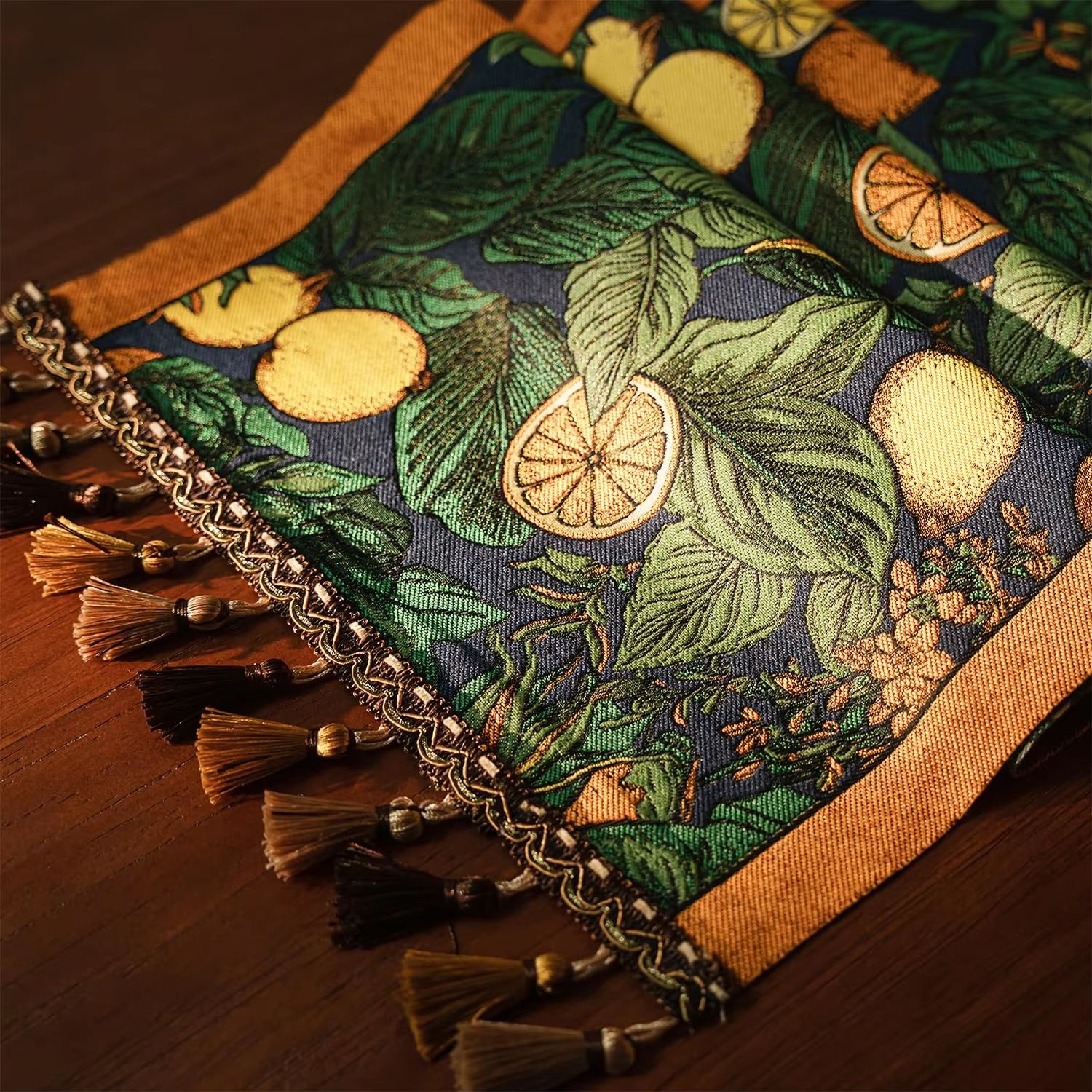 Farmhouse Lemon Floral Table Runner Rustic Citrus Kitchen Dining Decor boho Garden Bloom 13.78x94.49in