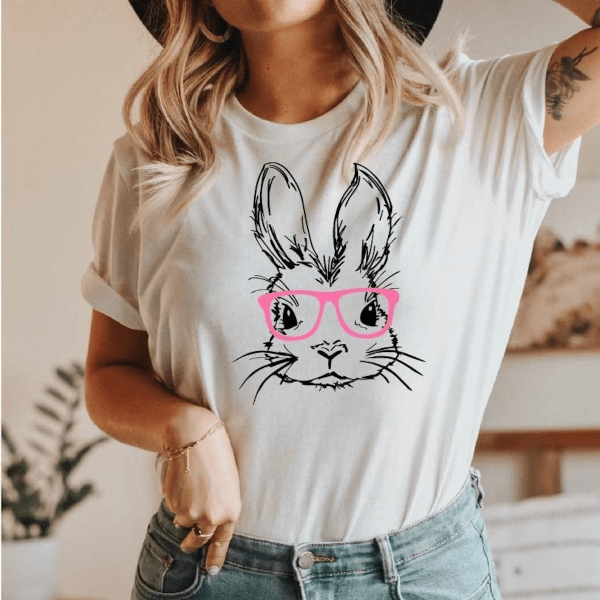 Bunny With Glasses Shirt Floral Rabbit Tee Cute Easter Bunny Spring T Shirt For Animal Lovers lavender Pink 3xl t Shirt