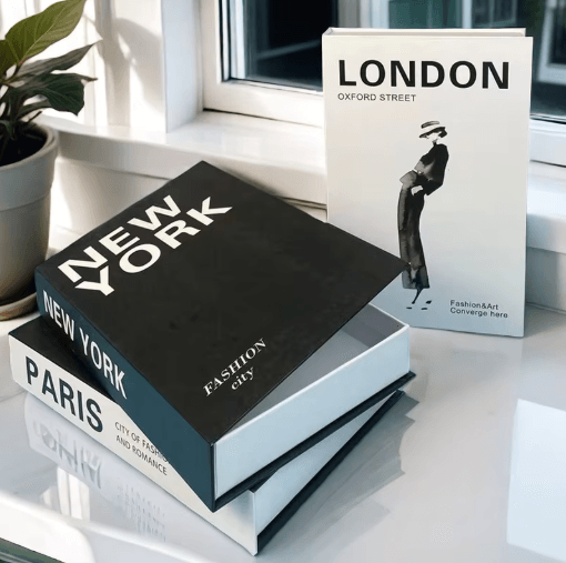 Luxury Decorative Book Storage Box Elegant Fake Book Decor With Hidden Storage 19 not Open