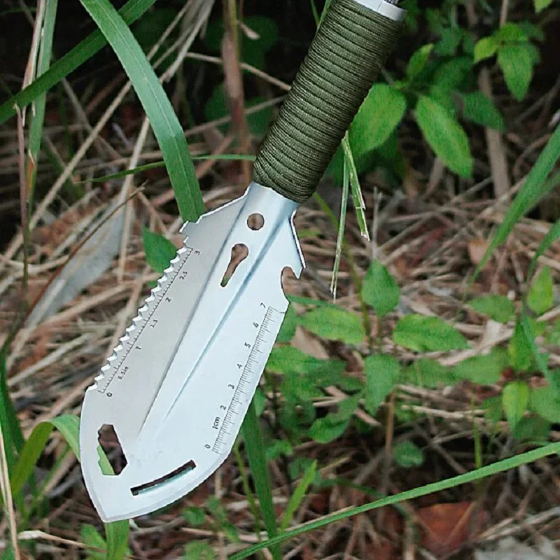 Premium Multifunctional Portable Camping Shovel Survival & Outdoor Tool silver