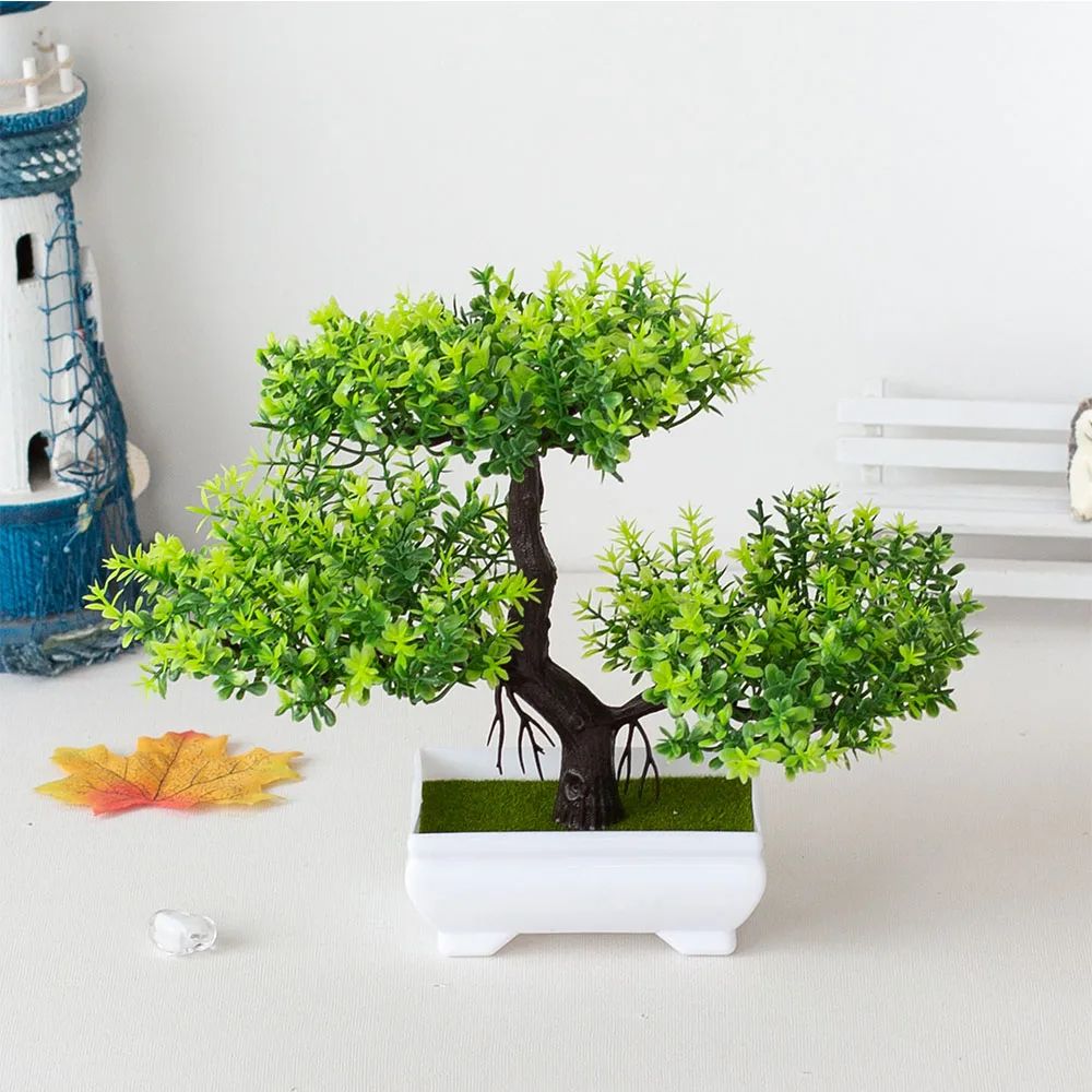 Mini Artificial Bonsai Tree Potted Plant For Desk And Home Decor 1