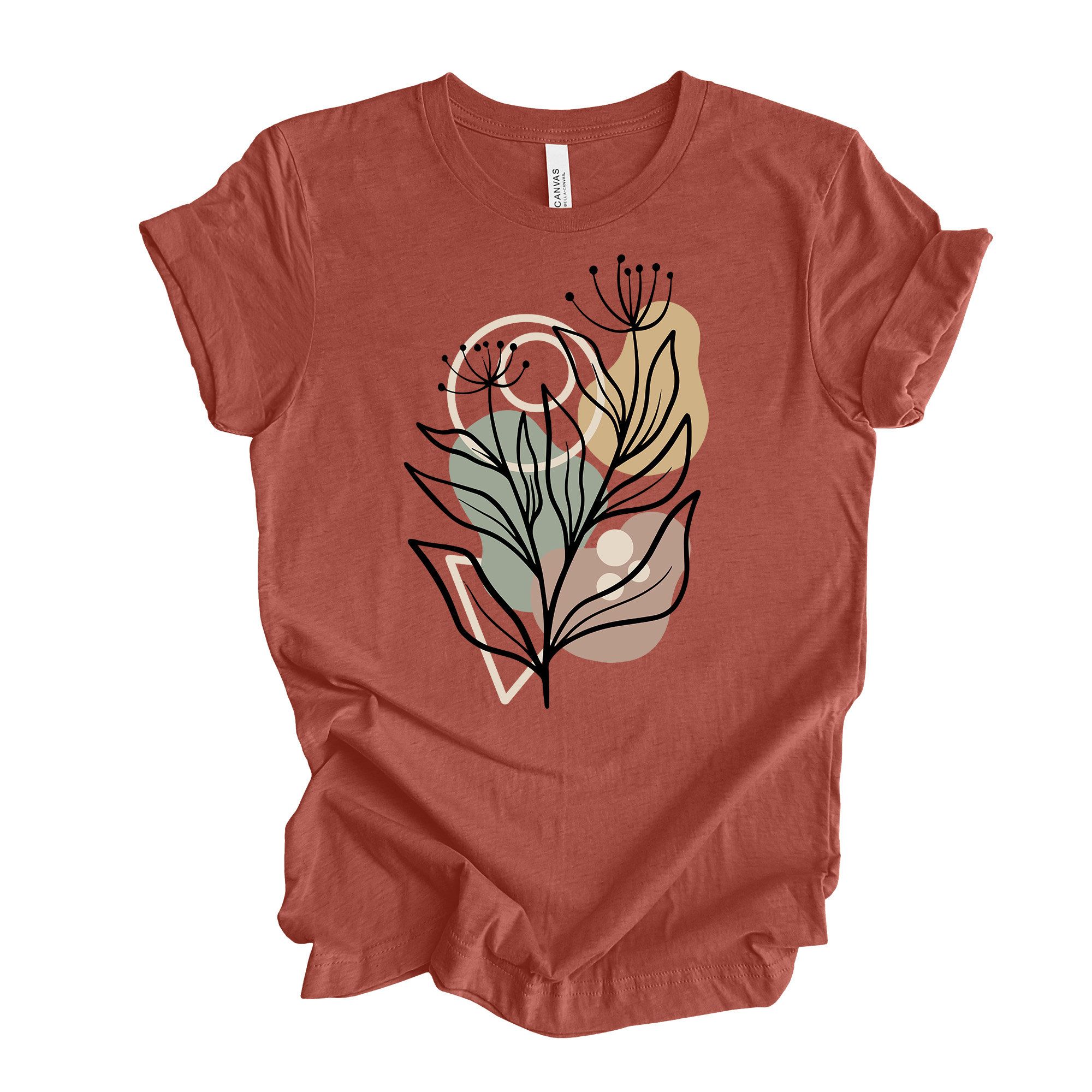 Abstract Floral Shirt Boho Minimalist Flower Graphic Tee Artistic Aesthetic Gift navy xl sweatshirt