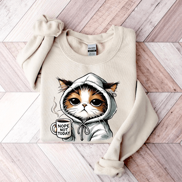 Nope Not Today Cat Mom T Shirt Funny Cat Lover Tee maroon 3xl sweatshirt