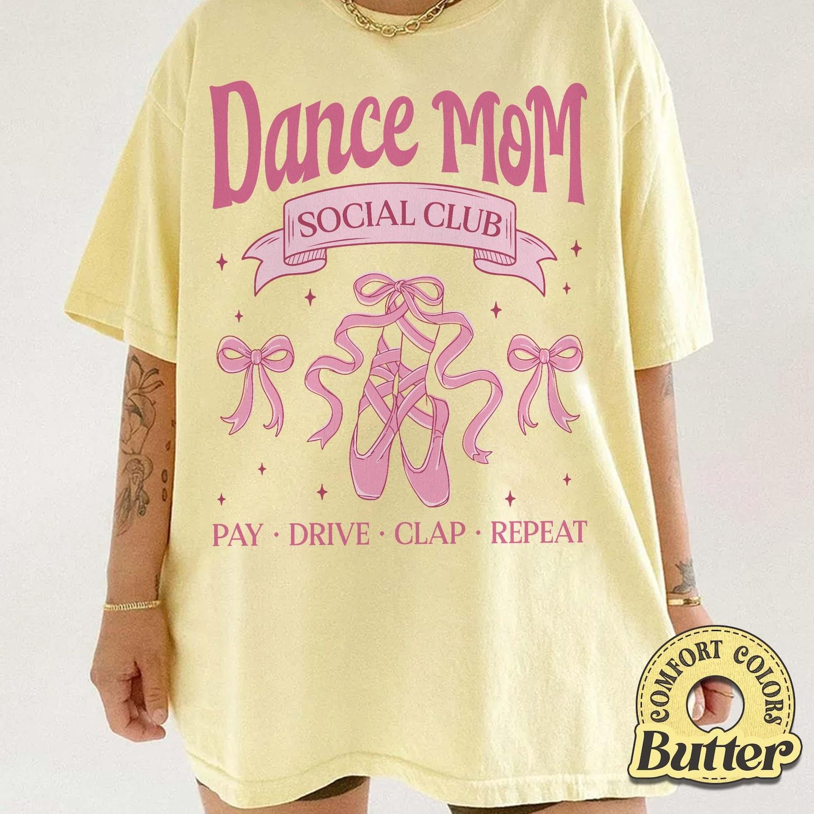 Dance Mom Social Club Shirt, Ballet Shoes, Coquette Bow Tee, Garment Dyed red 2xl sweatshirt