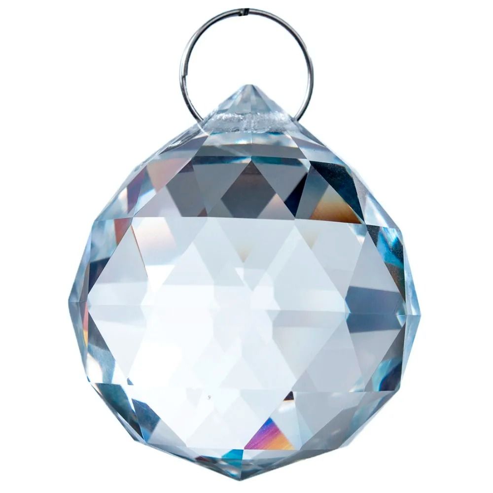 Faceted Glass Crystal Prism | Hanging Suncatcher Pendant | Professional Chandelier & Wedding Sanctuary Decor 30 Mm