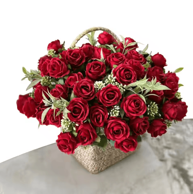 10 Head Artificial Rose Bouquet Realistic Silk Flowers For Elegant Home & Wedding Decor 1