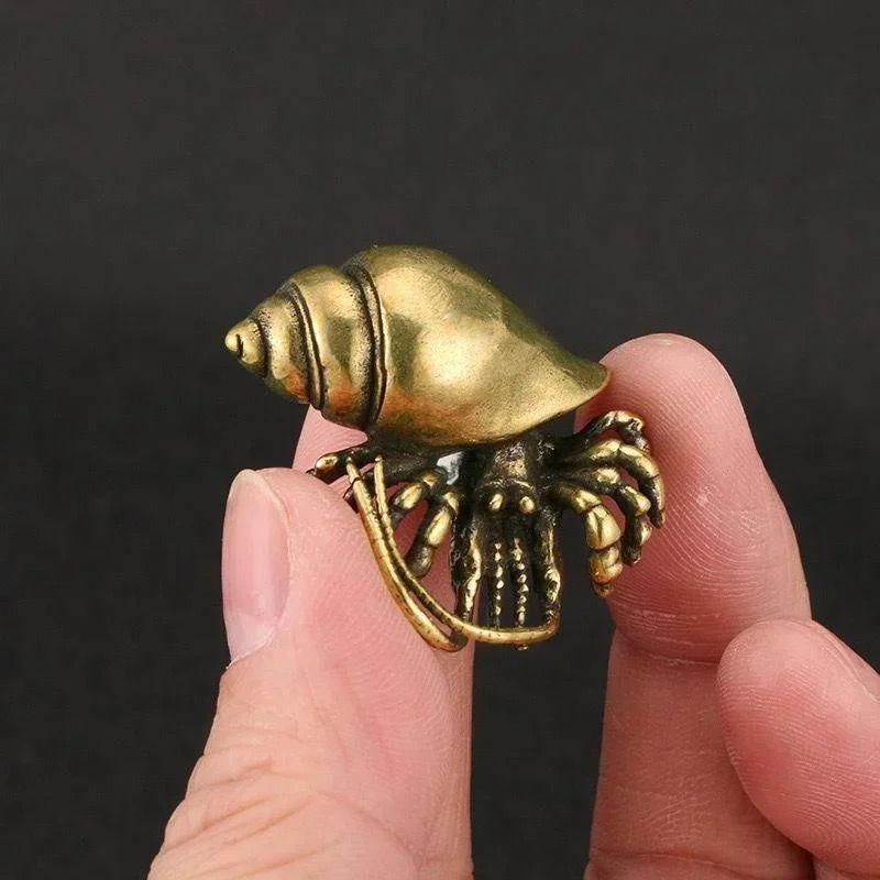 Vintage Brass Hermit Crab Figurine | Handmade Sea Animal Statue Vintage Brass Hermit Crab Figurine | Handmade Sea Animal Statue