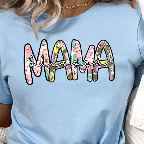 Floral Blessed Mama Shirt Blessed Mom Tee, Perfect Mother's Day Gift, Cute Mama Flowers Shirt white l sweatshirt