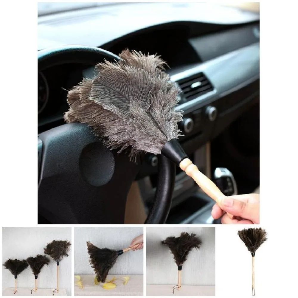 Ostrich Feather Duster Wooden Handle Household Cleaner Ostrich Feather Duster Wooden Handle Household Cleaner