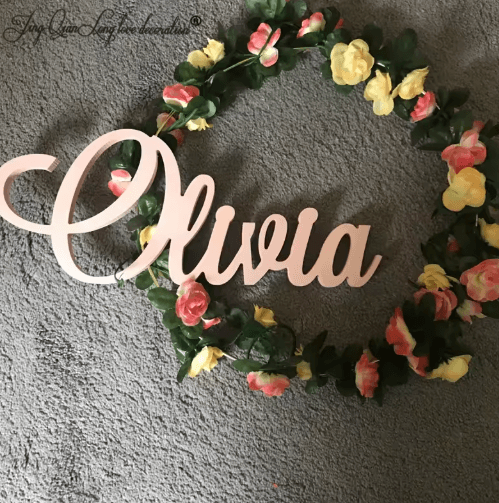 Personalized Wooden Name Sign Custom Baby Name Wall Decor For Nursery & Kids Room blue 45 Cm Long