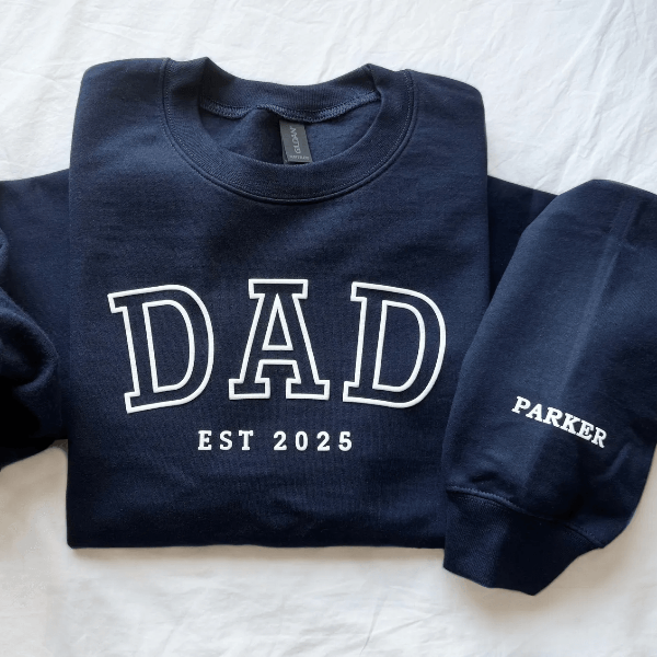 Personalized Dad Sweatshirt Est Year Fathers Day Gift Custom Dad Crewneck lavender Pink s t Shirt