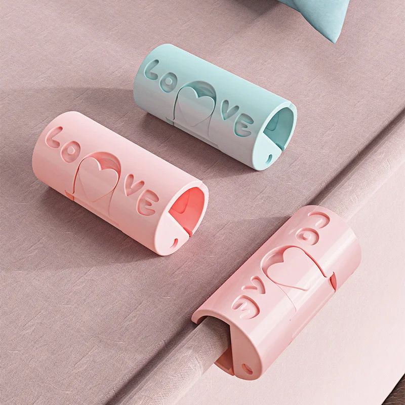 Non Slip Bed Sheet Clips Blanket Holder Set 2pcs Pink