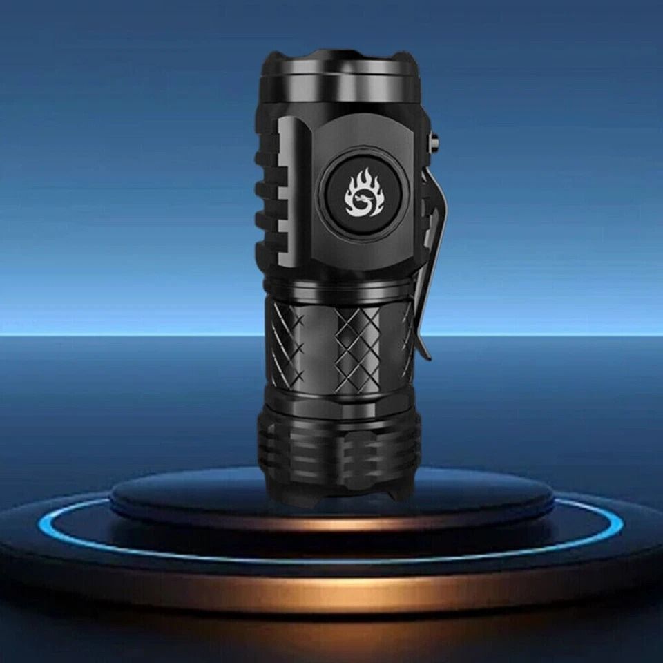 Ultra Bright Mini LED Flashlight USB Rechargeable Tactical Pocket Torch silver