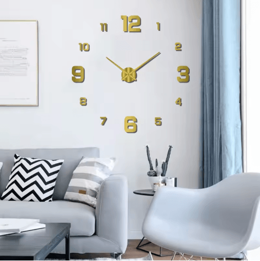 3D DIY Frameless Wall Clock Luminous Silent Modern Wall Decor Stickers 016 Black 3d 37 Inch (90cm)