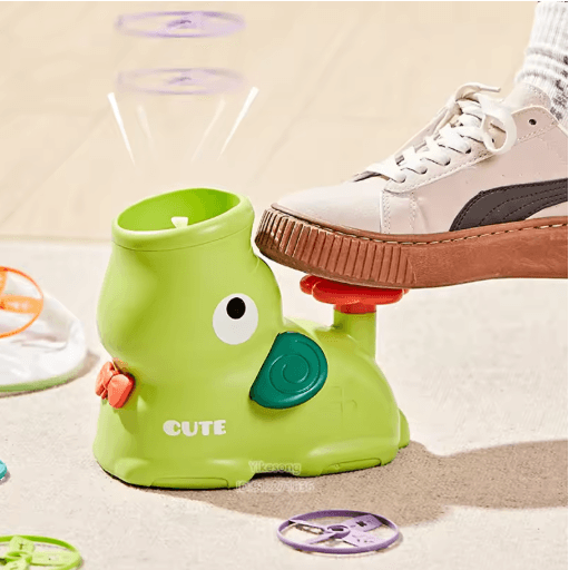 Air Rocket Flying Disc Launcher Jump Powered Outdoor Saucer Toy For Kids green