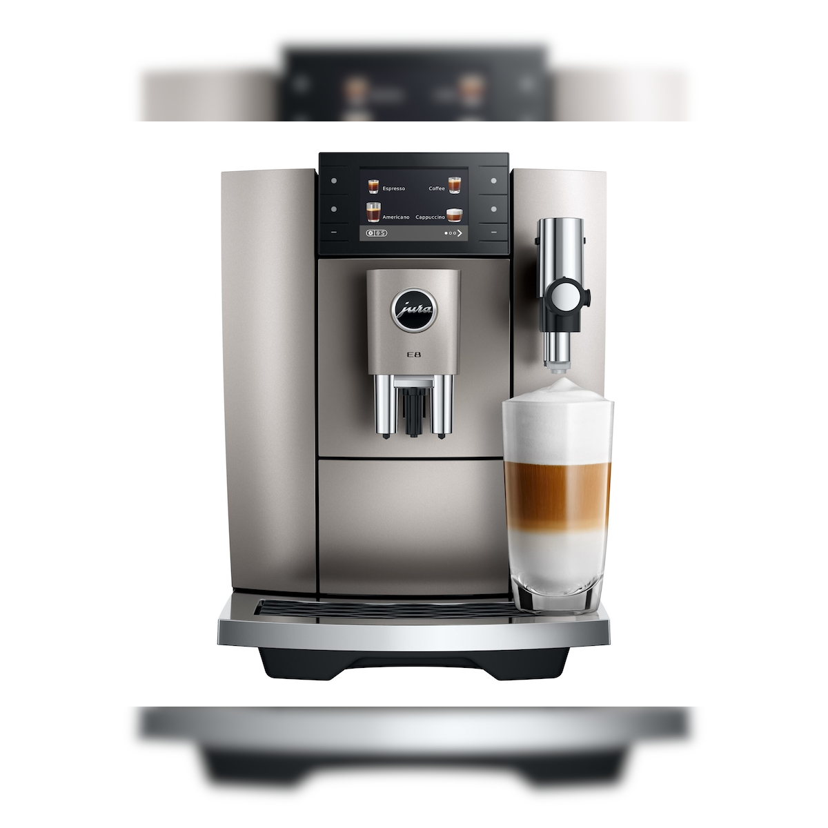 JURA - E8 Midnight Silver (ED) - Automatische Kaffeemaschine mit 27 Spezialitäten, leichtem Aufbrühen und süßem Schaum Image
