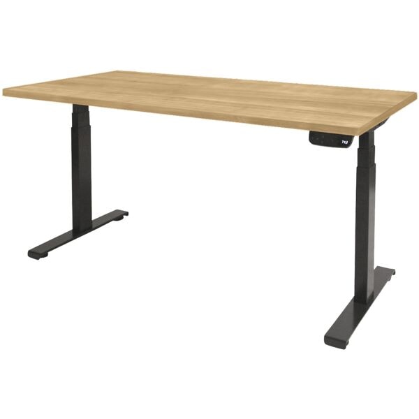 Schaffenburg Schreibtisch höhenverstellbar (elektrisch) »Dextro Plus« 140 cm Gestell schwarz Havanna/Schwarz, 140x130.5x80 cm