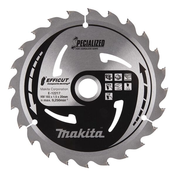 makita Kreissägeblatt »E-12217 EFFICCUT« 165,0 mm 24 Zähne braun Image