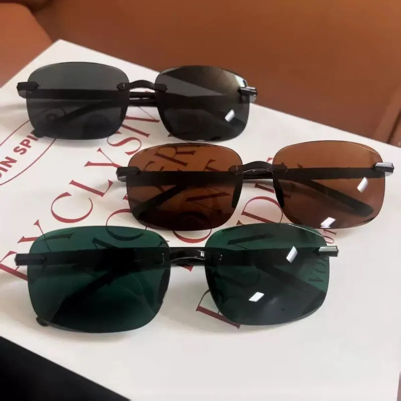 1/2/3 Stück quadratische Hip-Hop-Brille, leichtes Alltagsaccessoire, randlose rechteckige Sonnenbrille, Unisex, ideal für Geschenke und Partys Image
