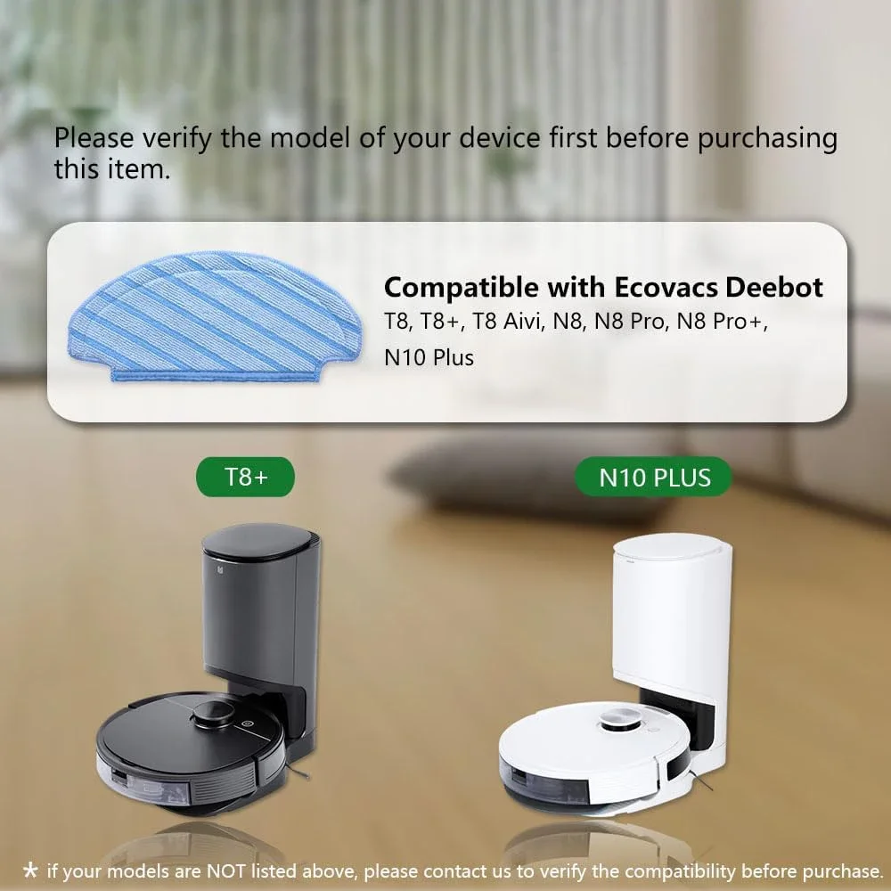 Waschbare Deebot-Wischpads, kompatibel mit DEEBOT OZMO T8 AIVI T8 OZMO N8 Pro N8 Pro+ N8+ N10 Plus Roboter-Staubsauger Yeedi-Wischpads Image