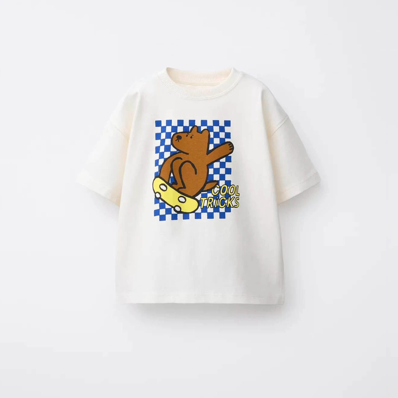 Neues Kinder-T-Shirt aus reiner Baumwolle mit Cartoon-Aufdruck, Rundhalsausschnitt, Basis-Shirt für Babys, süße Sommerkleidung, einfaches, vielseitiges T-Shirt Image