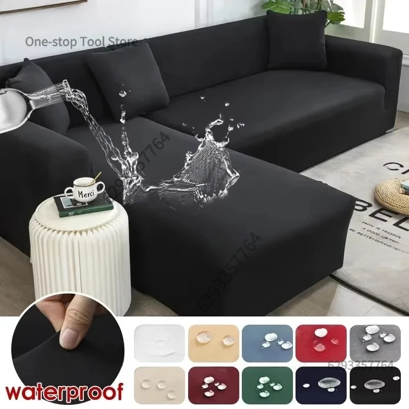 1/2/3/4 Wasserdichte Sofabezüge, Wasserdichter Ecksofa-Überzug, Elastischer Dünner Stoff-Sofabezug für Haustiere, L-förmiges Sofa