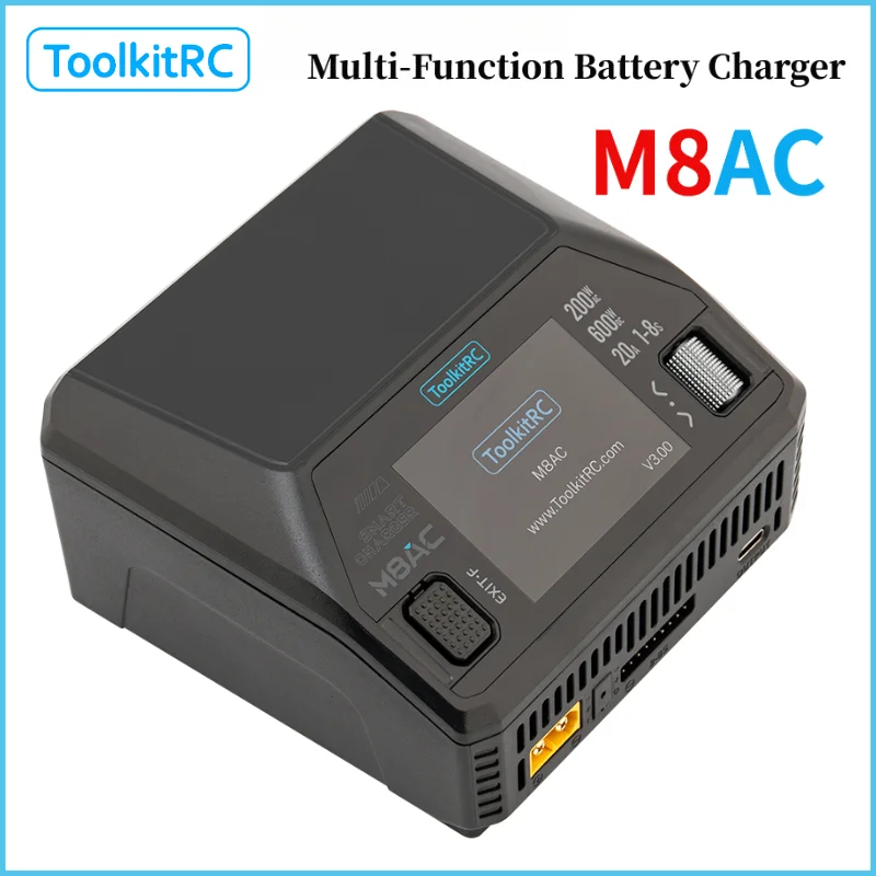 ToolkitRC M8AC 1-8S Smart Lipo Akku-Ladegerät AC 200W DC 600W 20A für LiHV Lipo Akku PD 65W FPV Modellteile Auto Image