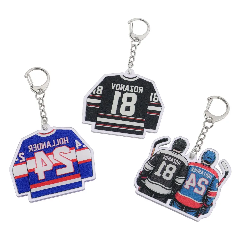 Heißer TV-Show-Schlüsselanhänger: 81/24 Mini-Trikot Shane Hollander Ilya Rozanov Schlüsselring Schmuck Fan-Geschenk Image