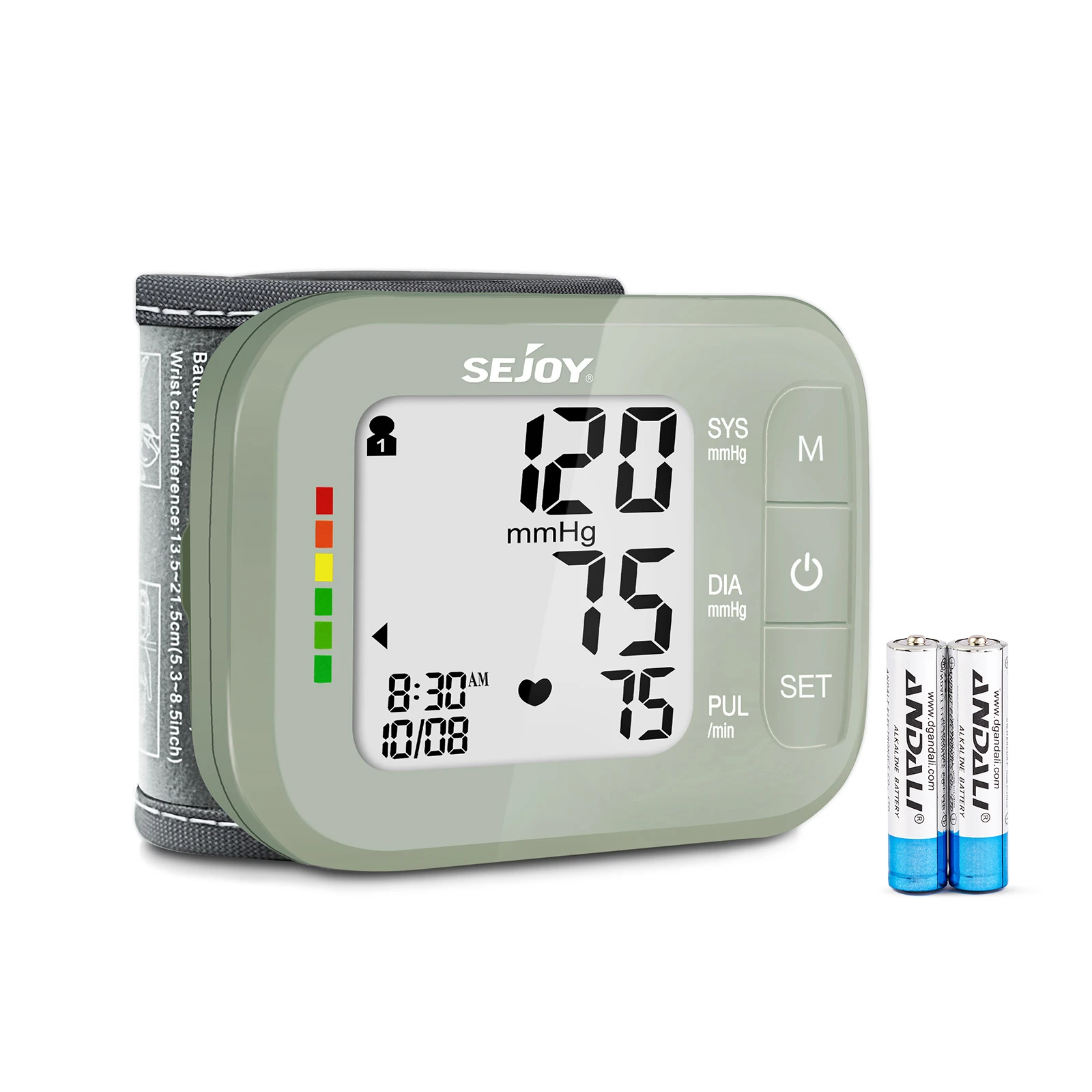 Sejoy Handgelenk-Blutdruckmessgerät in Medizinischer Qualität, Digitales Blutdruckmessgerät für den Heimgebrauch, Intelligentes Aufblasbares Manschetten-Sphygmomanometer Image