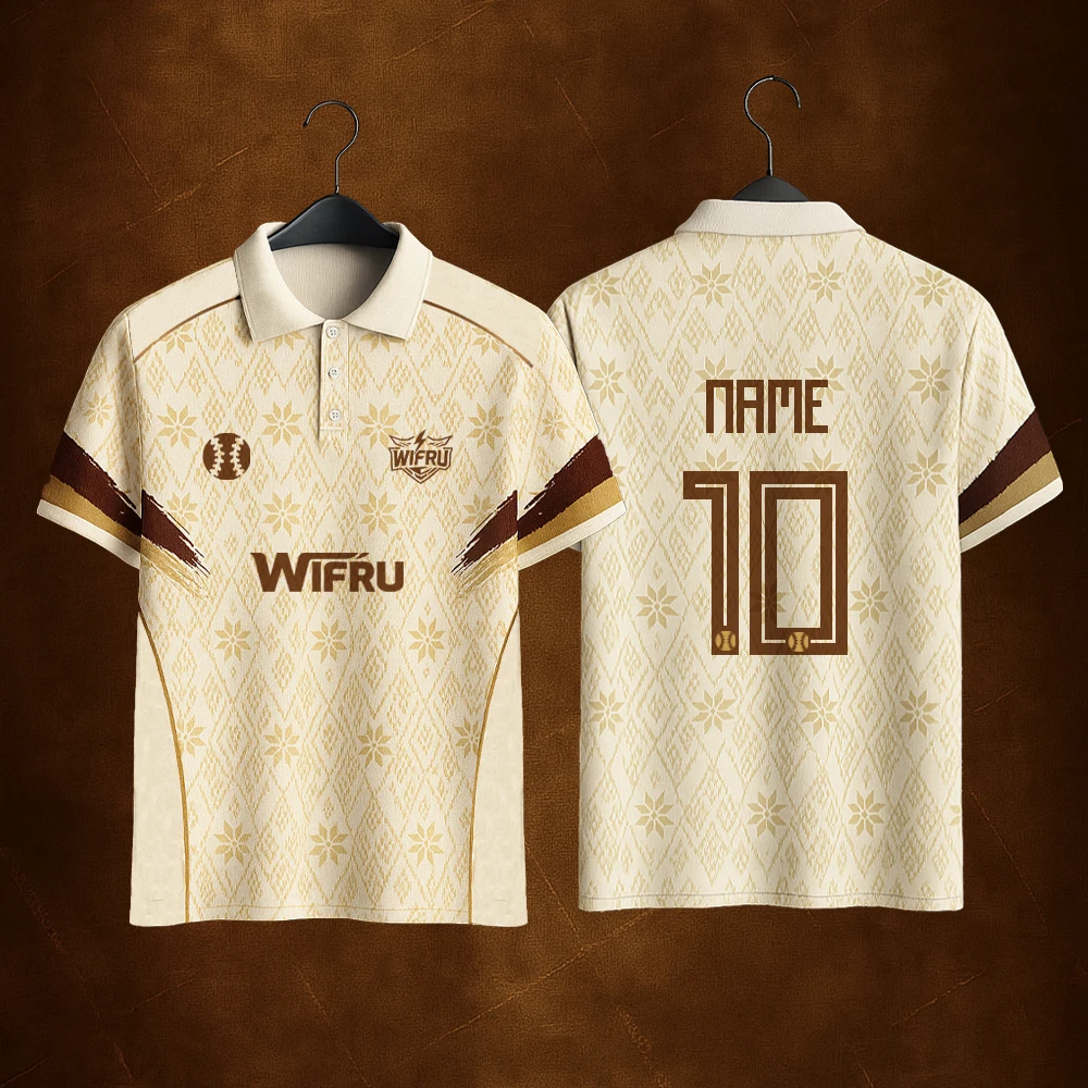WIFRU Cricket-Sporttrikot für Herren, leicht, atmungsaktiv, schnell trocknend, POLO-Shirt, Jugendtrainer, individuelle Nummer, Uniform-Oberteile Image
