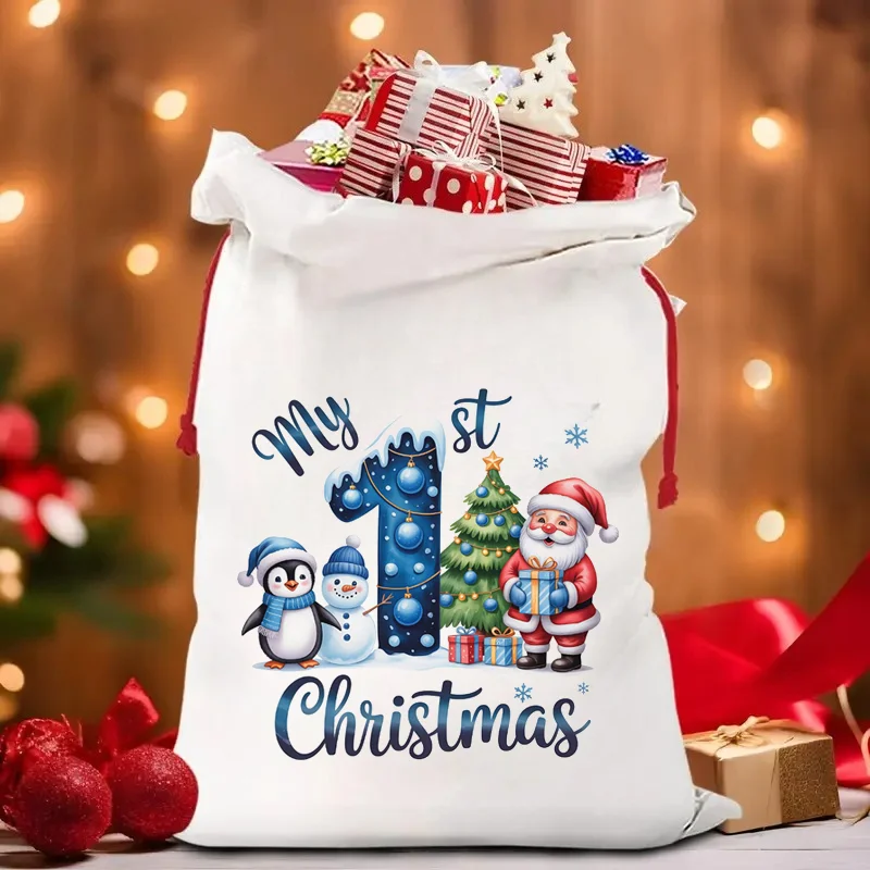 Meine erste Weihnachtsgeschenktüte für Babys, besondere Lieferung, Weihnachtsmann-Tasche von Großeltern, Weihnachtsdekoration, Neujahrsgeschenk Image