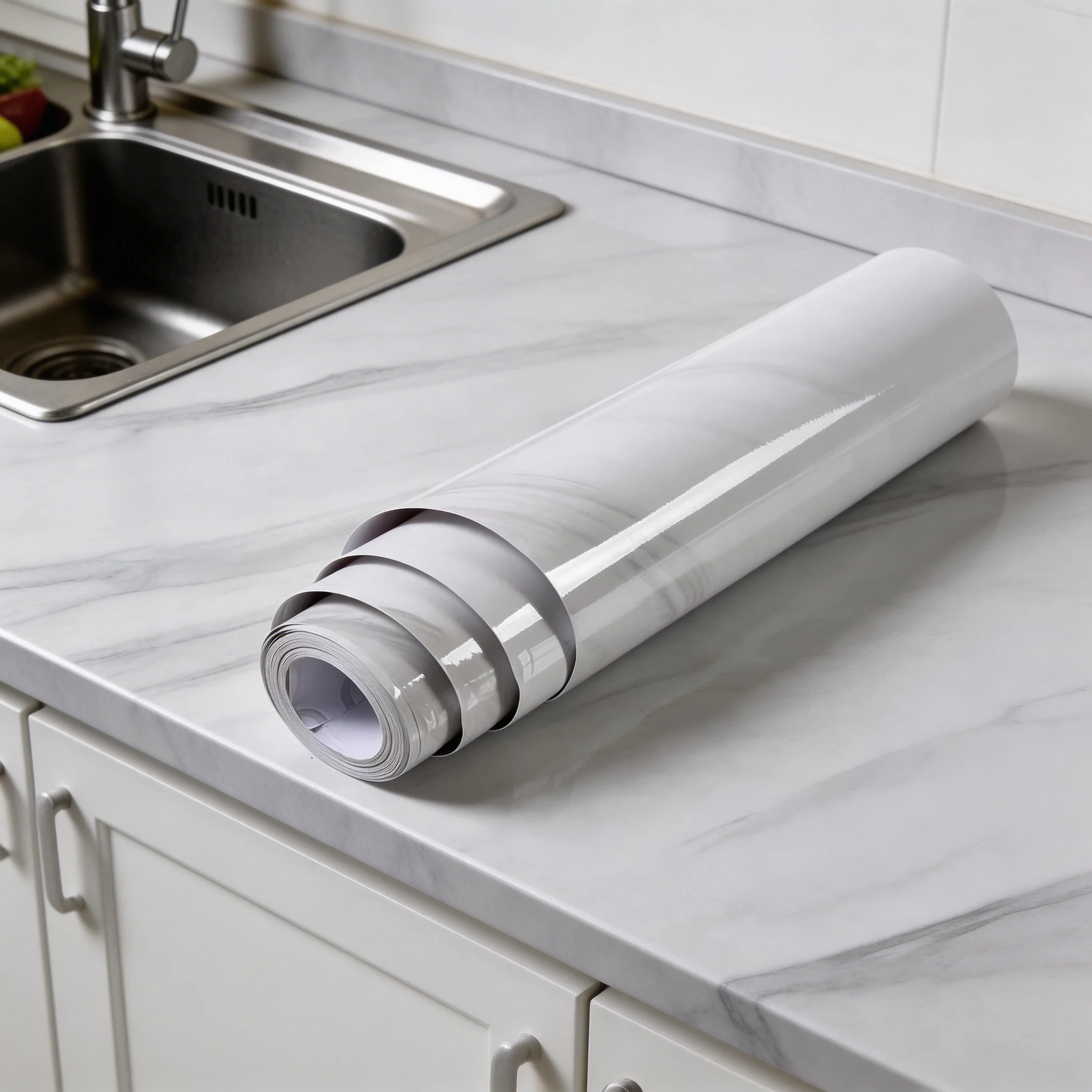 Selbstklebende Wandtapete für die Küche, Marmormuster, PVC, Heimdekoration, ölbeständig, wasserdicht, luxuriöse Heimdekoration