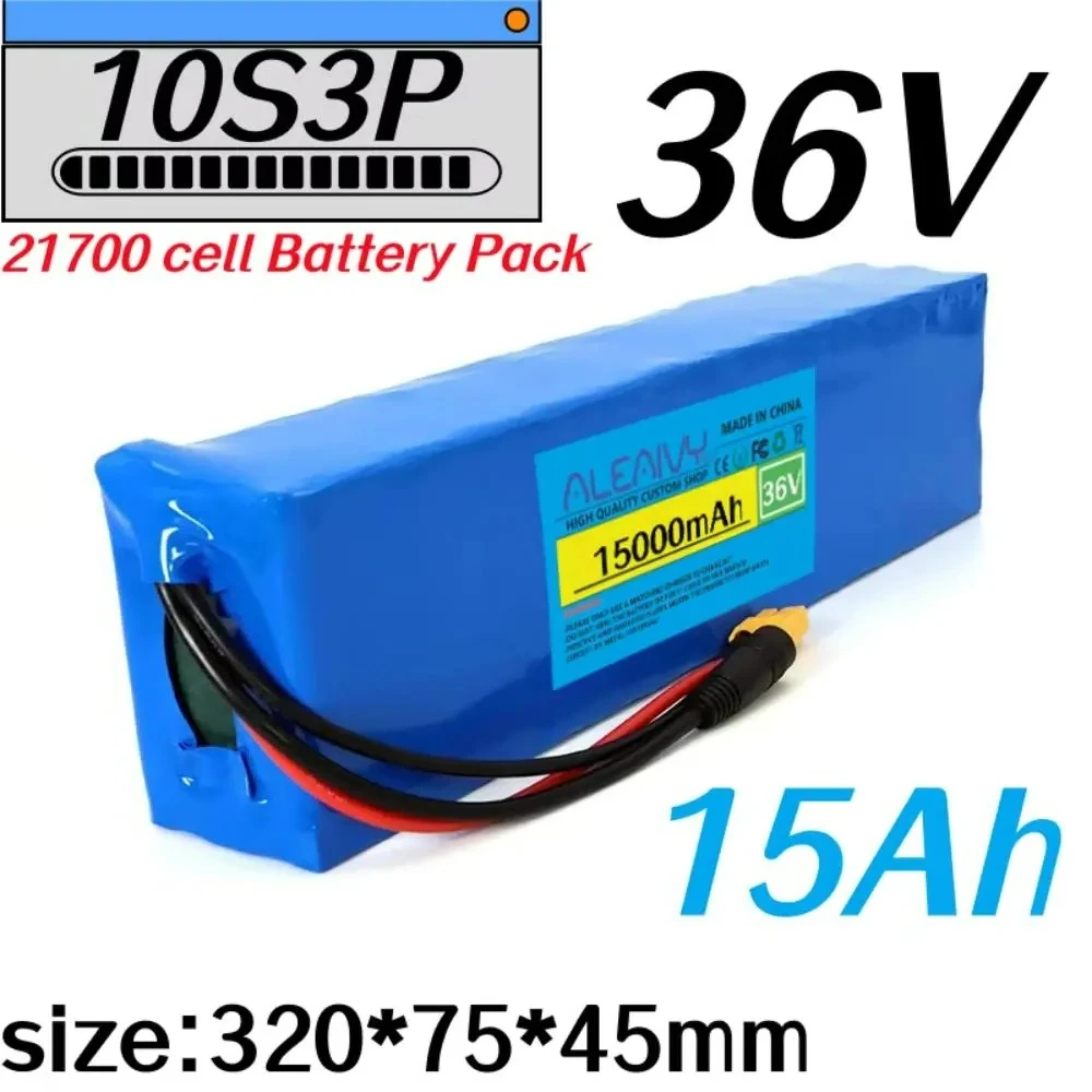 10S3P 21700 36V 15Ah 250W 500W Wiederaufladbarer Lithium-Akku mit Anpassbaren Anschlüssen für Elektroroller-Zubehör Image