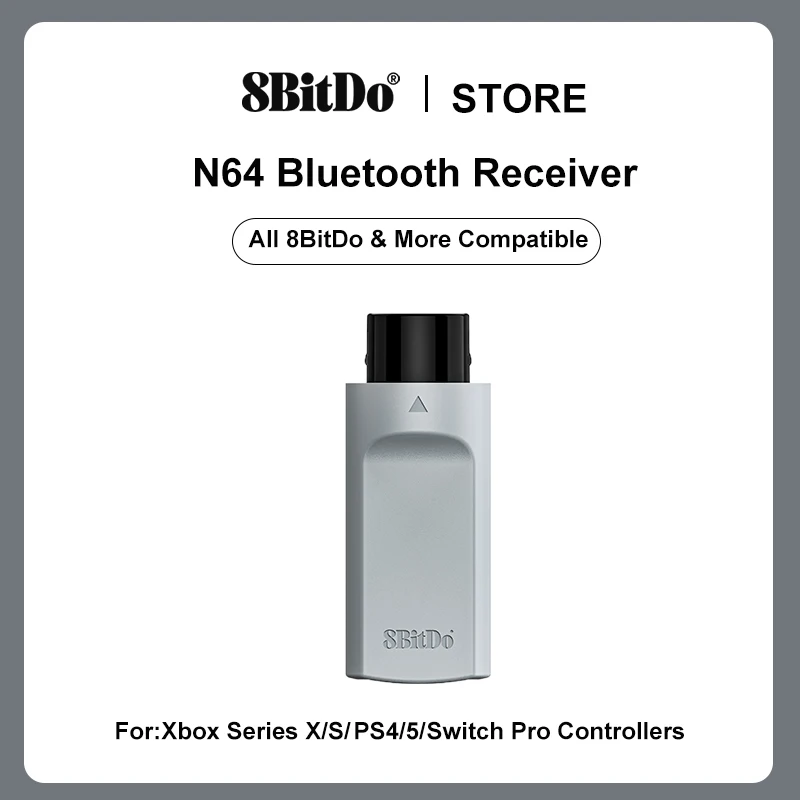 8BitDo Retro-Empfängeradapter für N64-Konsole & Windows 10/11 – Kompatibel mit Switch Pro, PS5/PS4 & Xbox Series Controllern Image