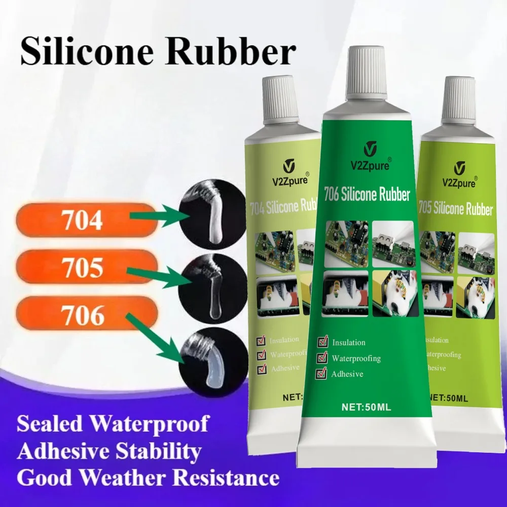 704/705/706 Silikon-Gummi-Klebstoff Elektronische Dichtungsmittel Komponenten Lithium-Batterien LED-Kleber Isolierung Wasserdichtes Dichtungsband Image
