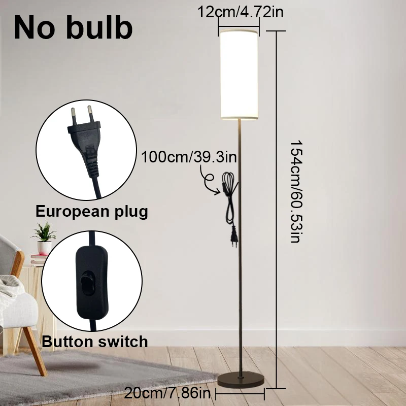 Stehlampe Nordic Lampe Moderne Einfache Wohnzimmer Schlafzimmer Vertikale Stoff Lampenschirm Französisch Nachttischlampe E27 Lampenkopf
