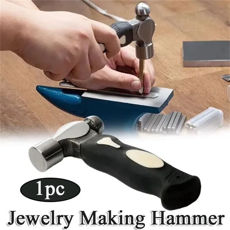 Schwarzer Stahl-Metallstempelhammer Professionelles Werkzeug für Lederarbeiten, Holzbearbeitung und Schmuckherstellung Image