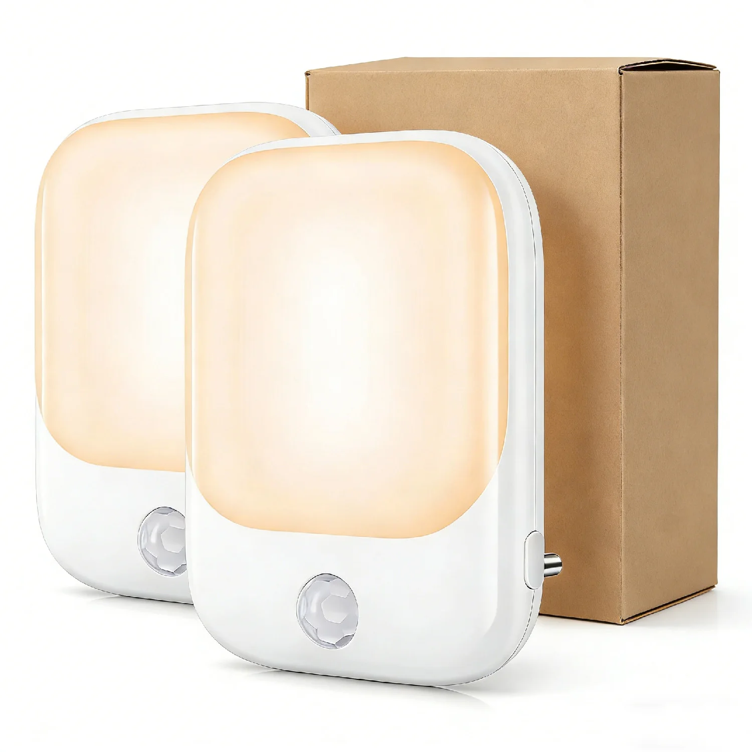 1 Stück/2 Stück/4 Stück/10 Stück Intelligentes LED-Nachtlicht mit Sensor, Einstellbare Helligkeit, Bewegungssensor-Nachtlicht, Warmweiß